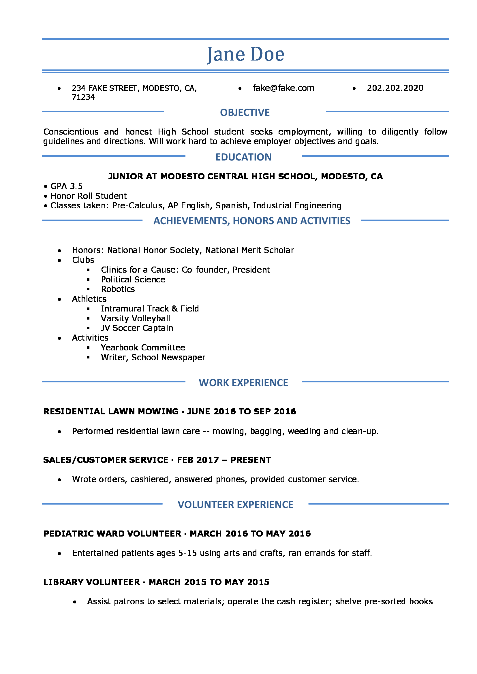 resume High School Resume high school resume resumes perfect for students select
