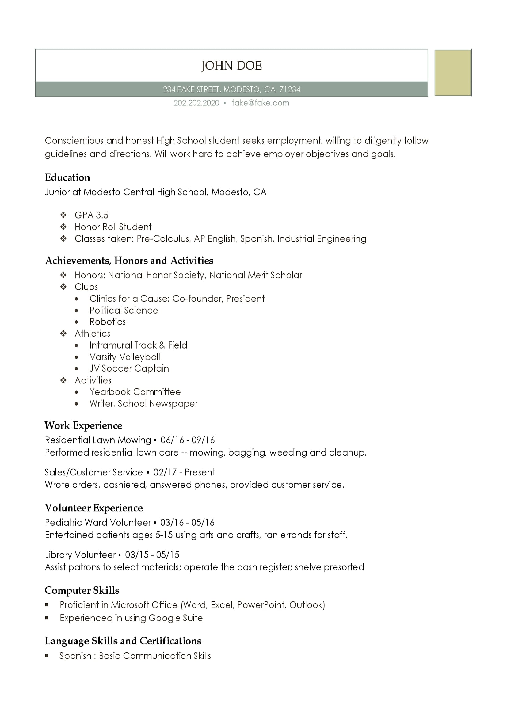 high school resume resumes perfect for high school students - Resume Template For Students First Job high school resume resumes perfect for high school students - Resume Template For Students First Job